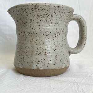 Vintage 1976 Stoneware Creamer Pitcher Minnesota Pottery Speckled 4 1/4 H Heavy
